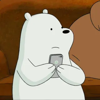 ✨ Ice Bear We Bare Bears Ice Bear, oso, dibujos animados, teléfono, lindo telegram sticker