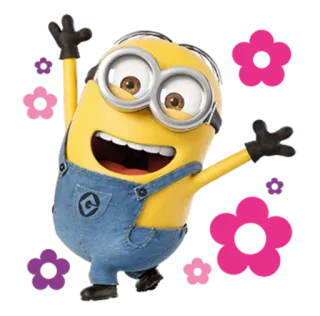 🌸 Minion Despicable Me minion, cartoon, animation, flower, cute telegram sticker