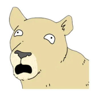 🙀 Desenho animado, Leão, Animal, Chocado, Meme, Engraçado telegram sticker