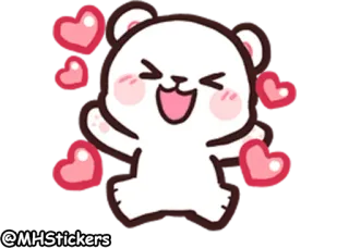 💃 @MHStickers bear, cute, kawaii, hearts, cartoon, sticker, emoji whatsapp sticker