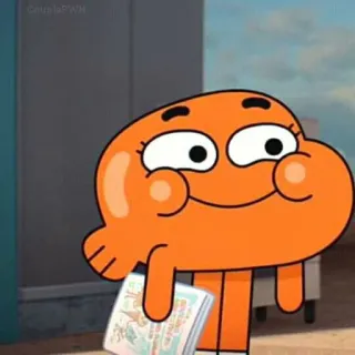 🙃 Darwin The Amazing World of Gumball kartun, animasi, oranye, ikan, Darwin, Gumball whatsapp sticker