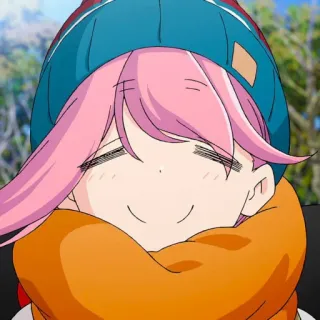 🙂 Anime, Niedlich, Lächelnd, Pinke Haare, Winter, Charakter telegram sticker