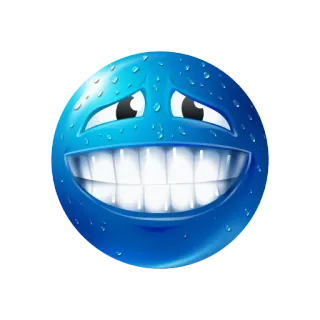 😅 emoji, triste, blu, faccia, espressione telegram sticker