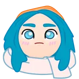 🖕 Emoji, Cartoon, Sticker, Blaue Haare, Süß, Gesicht telegram sticker