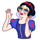 👏 Snow White Cartone animato, Disney, Principessa, Occhiali da aviatore, Figo telegram sticker