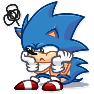 😠 Sonic the Hedgehog sonic, riccio, arrabbiato, cartone animato, frustrato, gioco telegram sticker