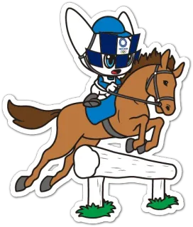 🏇 Miraitowa Tokyo 2020 Olympics Miraitowa, Olympic Mascot, Equestrian, Horse Riding, Tokyo 2020, Sports telegram sticker