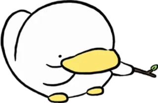 ☹️ kaczka, zwierzę, słodki, kreskówka, naklejka telegram sticker