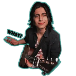 😬 WHAT? Person, Gitarre, Musik, Frage, Lässig, Aidan Gallagher telegram sticker