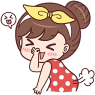 💨 การ์ตูน, ผู้หญิง, ตลก, น่ารัก, อีโมจิ, สติกเกอร์ telegram sticker