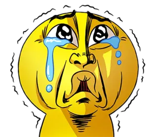 😭 khóc, buồn, biểu tượng cảm xúc, vàng, cảm xúc, meme telegram sticker