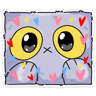 🥺 cute, heart, sticker, cartoon, kawaii, monster whatsapp sticker