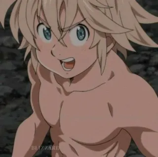 😎 Meliodas The Seven Deadly Sins Anime, Manga, Meliodas, Los Siete Pecados Capitales, Personaje, pelo rubio, ojos verdes telegram sticker