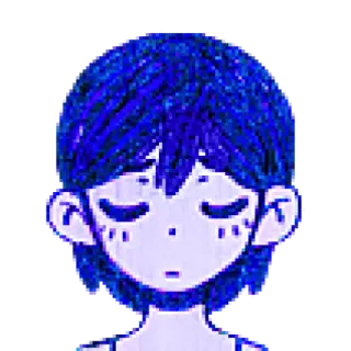 😞 Animé, Triste, Bleu, Personnage, Dessin animé telegram sticker