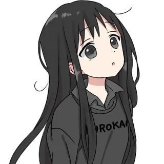 😯 KUROKAMI Anime, Manga, Personaggio, Ragazza, Kurokami telegram sticker