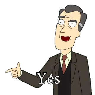 👍 Yes мультфильм, персонаж, да telegram sticker