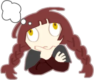 🤔 卡通, 思考, 沉思, 插图 telegram sticker