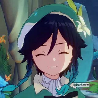 💚 Venti Genshin Impact @Darkkww Anime, Venti, Genshin Impact, Videogioco, Personaggio whatsapp sticker