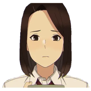 ☹️ anime, woman, sad, school uniform, girl, character telegram sticker