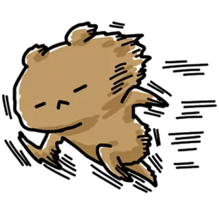 💙 động vật, hoạt hình, nâu, tốc độ, chạy, dễ thương, hoạt họa telegram sticker