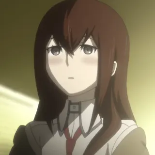 ⚙️ Makise Kurisu Steins;Gate anime, cientista, garota, cabelo comprido, jaleco, Kurisu, Steins;Gate whatsapp sticker