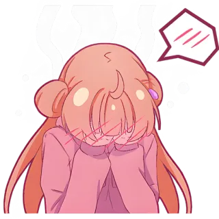 😭 anime, stiker, imut, kartun, gadis, tersipu, malu telegram sticker