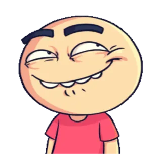 😌 cartoon, character, smirk, expression, face, funny telegram sticker