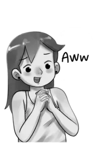 🥺 Aww carino, ragazza, aww, cartone animato, saluto, espressione telegram sticker