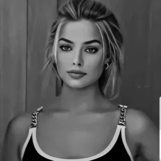 🖤 Margot Robbie margot robbie, actress, blonde, woman, portrait telegram sticker