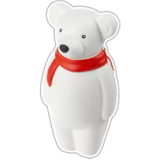 🐼 orso polare, animale, giocattolo, sciarpa rossa, orso bianco, mammifero, carino whatsapp sticker