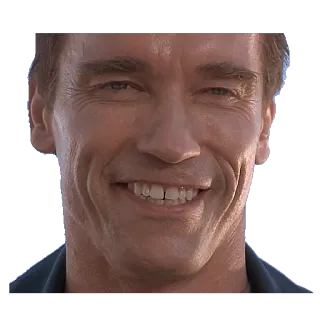 😁 Arnold Schwarzenegger นักแสดง, ยิ้ม, ใบหน้า, ภาพระยะใกล้, คนดัง telegram sticker