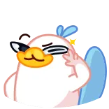 ✌️ 오리, 평화 기호, 만화, 선글라스, 귀여운 whatsapp sticker