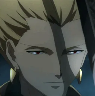 ✨ Gilgamesh Fate/stay night Anime, Postać, zadowolony, Złoto, Król telegram sticker