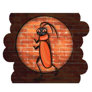 🙉 barata, desenho animado, inseto, praga, correndo, assustado telegram sticker