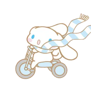 😇 Cinnamoroll cute, kawaii, sanrio, cinnamoroll, dog, motorcycle telegram sticker