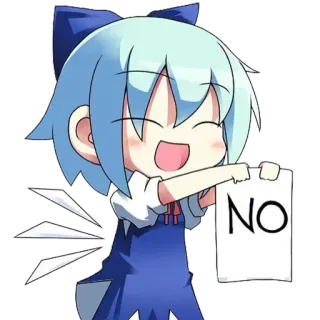 ❌ NO Anime, Dibujos animados, Rechazo, Negativo, No, Personaje whatsapp sticker