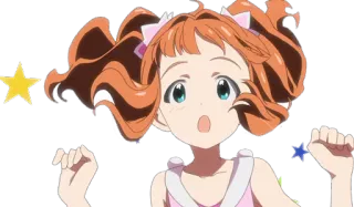 😯 anime, ragazza, cartone animato, stelle telegram sticker