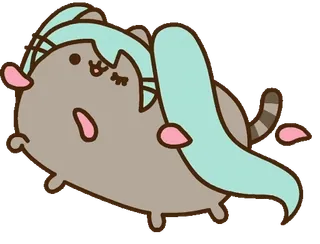 😉 Pusheen pusheen, kot, słodkie, hatsune miku, parodia whatsapp sticker