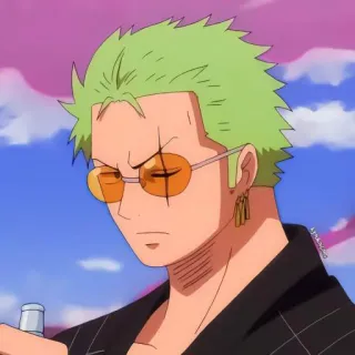 🌽 Roronoa Zoro One Piece anime, one piece, roronoa zoro, zoro, green hair, character telegram sticker