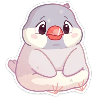☹️ vogel, schattig, dier, kawaii, cartoon, sticker telegram sticker