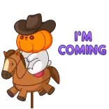 🤠 I'M COMING Kürbis, Pferd, Kostüm, kommt, Halloween, Katze telegram sticker