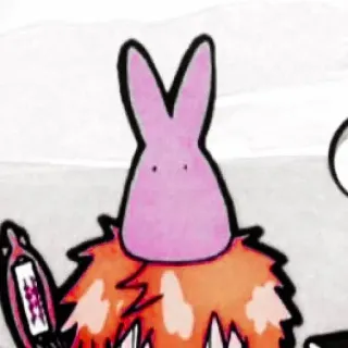 🇯🇪 rabbit, pink, orange, animal, cartoon telegram sticker