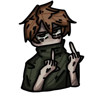 🖕 dedo corazón, ofensivo, dibujos animados, emo whatsapp sticker