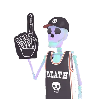 👆 DEATH scheletro, morte, halloween, dito di schiuma, teschio whatsapp sticker