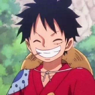 👒 Monkey D. Luffy One Piece Anime, Monkey D. Luffy, One Piece, Pirat, Strohhut, Lächeln telegram sticker