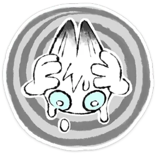 🐱 Cartoon, Traurig, Weinend, Träne, Emotion, Illustration whatsapp sticker