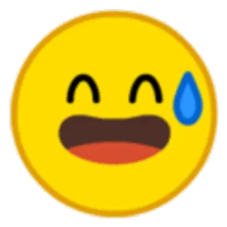😀 Emoji, Nerveux, Sueur, Jaune, Visage, Expression telegram sticker