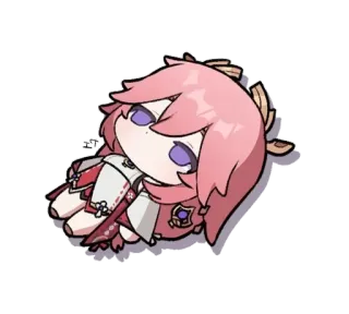 🌟 Yae Miko Genshin Impact Anime, Video game, Genshin Impact, Yae Miko, Chibi telegram sticker