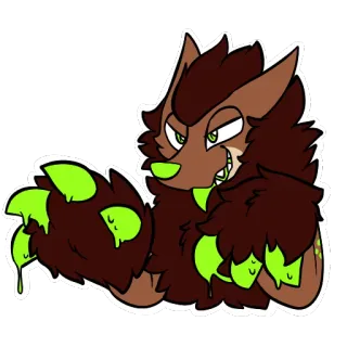 🔪 Фурри, Монстр, Мультфильм, Существо, Персонаж, Иллюстрация telegram sticker