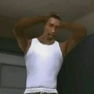 😯 CJ Grand Theft Auto: San Andreas cj, grand theft auto, san andreas, videojuego, personaje, gaming, gta whatsapp sticker
